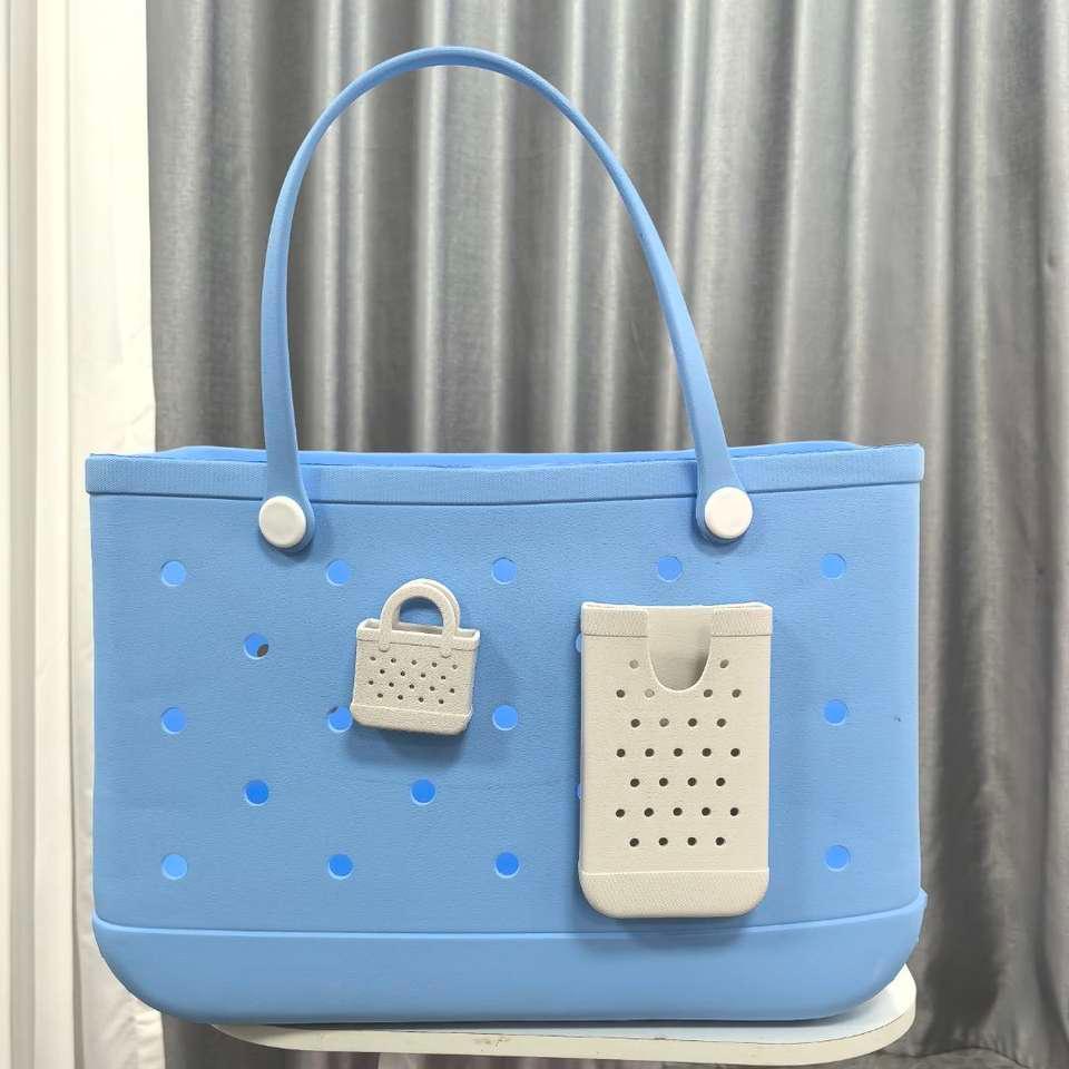 Stock Custom Eco Friendly Waterproof EVA Beach Bag Cup Holder Insert Non Slip Water Bottle Cage Tote Bags Cup Holder