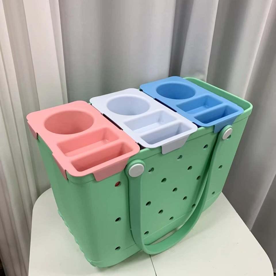 Portable Waterproof Eco-Friendly Beach Bag Organizer Tray Insert for Large EVA Tote Bag Custom Logo PVC Divider Essentials
