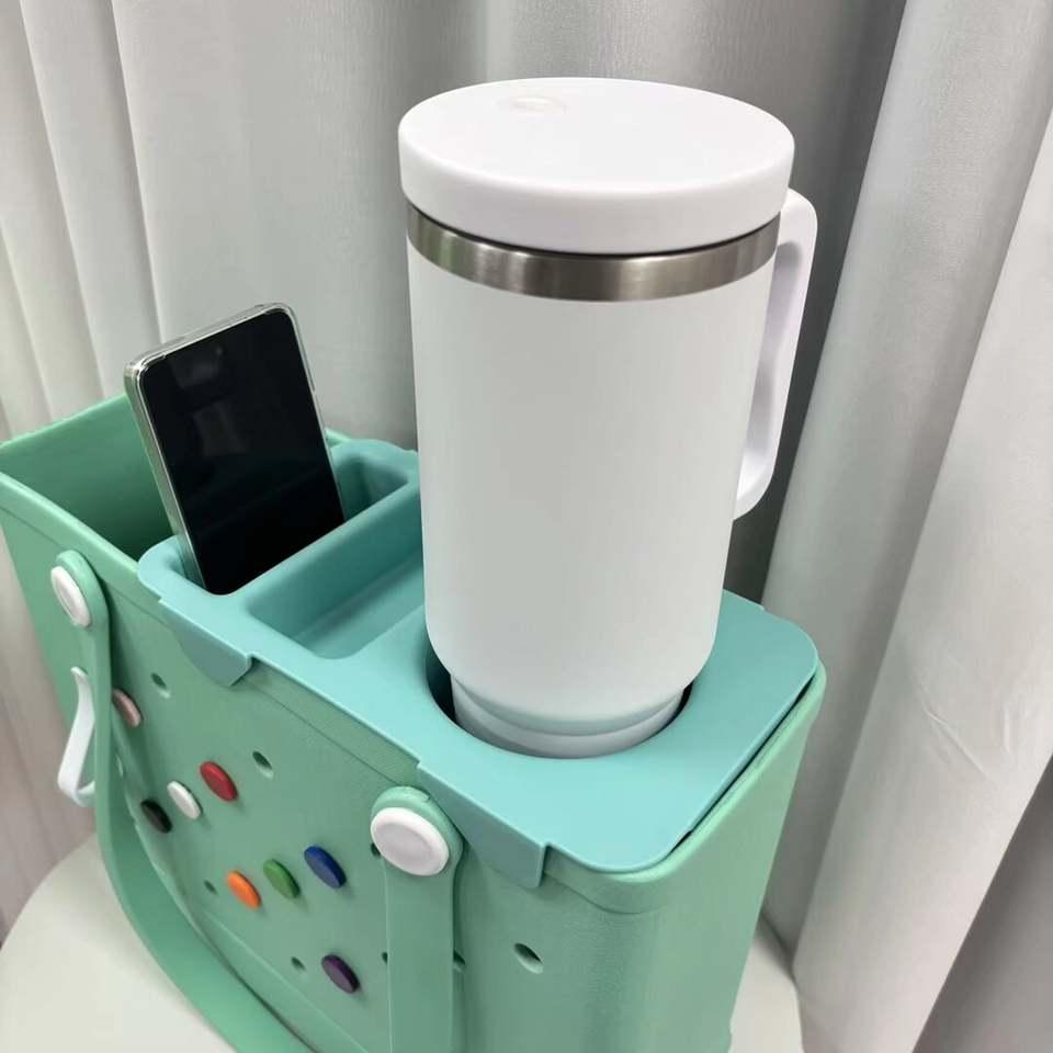 2026 Trendy Eco-Friendly Fashion EVA Beach Tote Bag Detachable Phone Holder Insert Waterproof Lightweight Storage Organizer