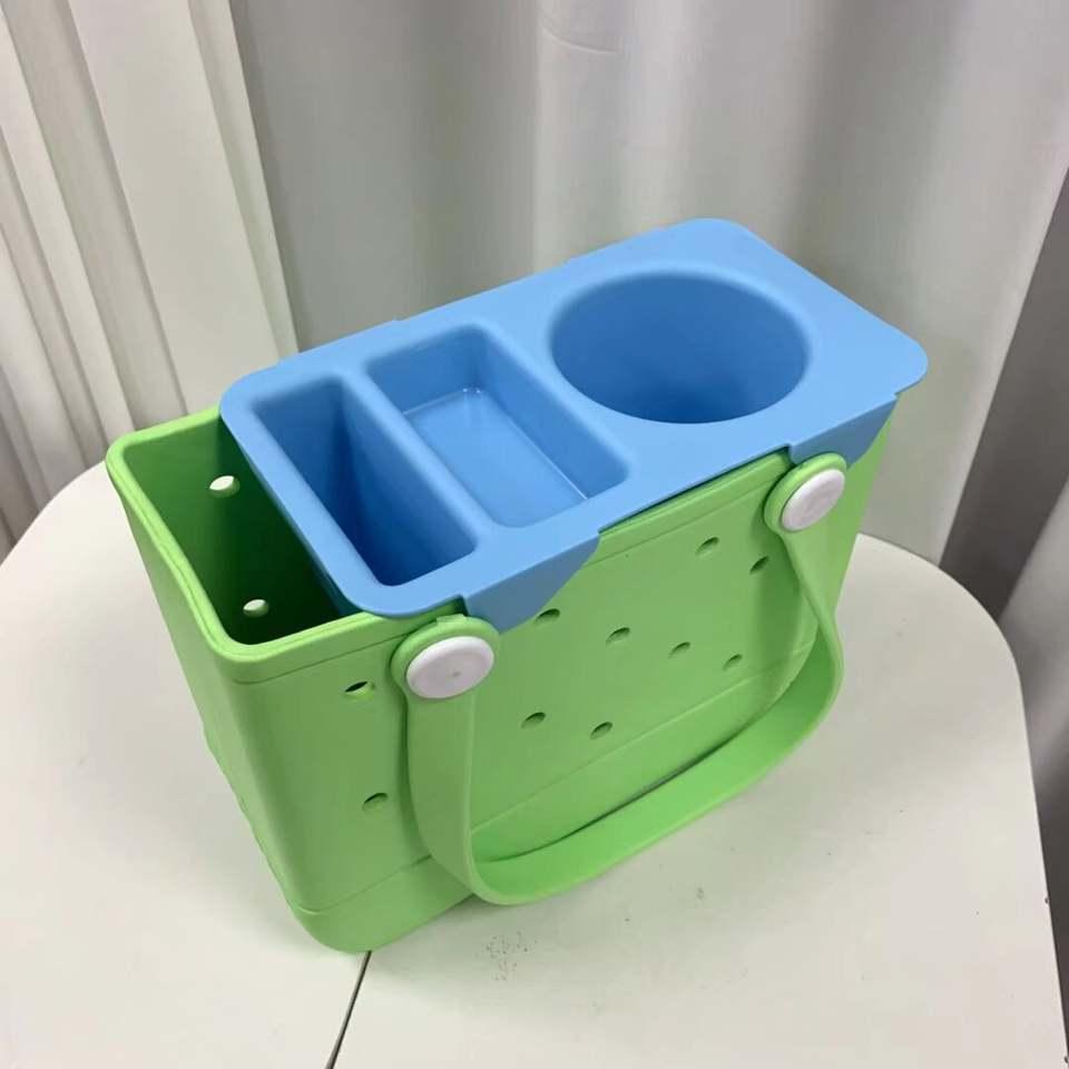 Portable Waterproof Eco-Friendly Beach Tote Bag Topper Tray Insert Lightweight EVA Compartment Bottle Holder Bag Organizer