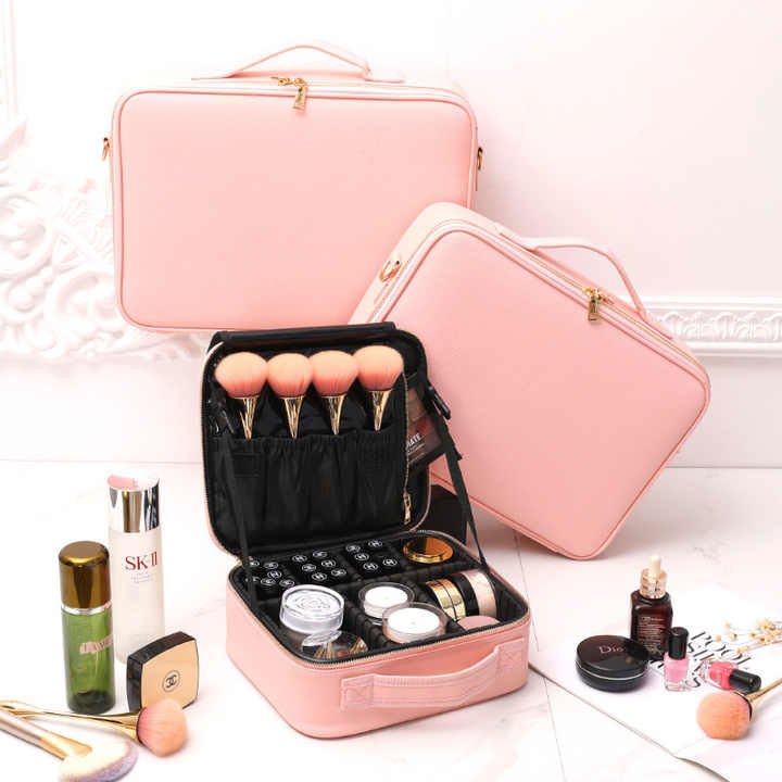 Wholesale custom EVA hard shell cosmetic case with dividers