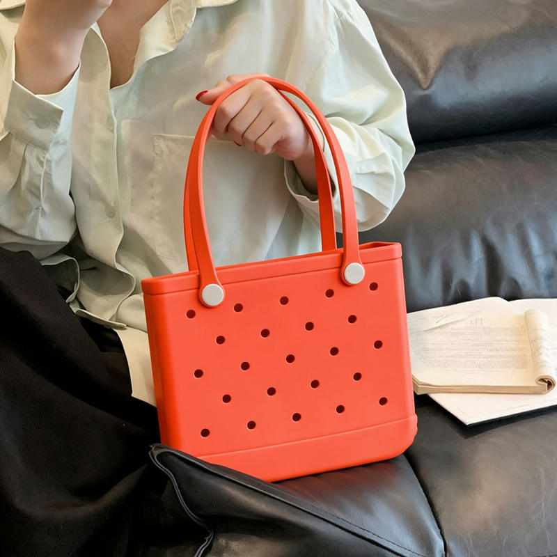 Wholesale Halloween EVA Tote Bag Solid Color Large Capacity Tote Heavy Duty Waterproof Eva Beach Bag