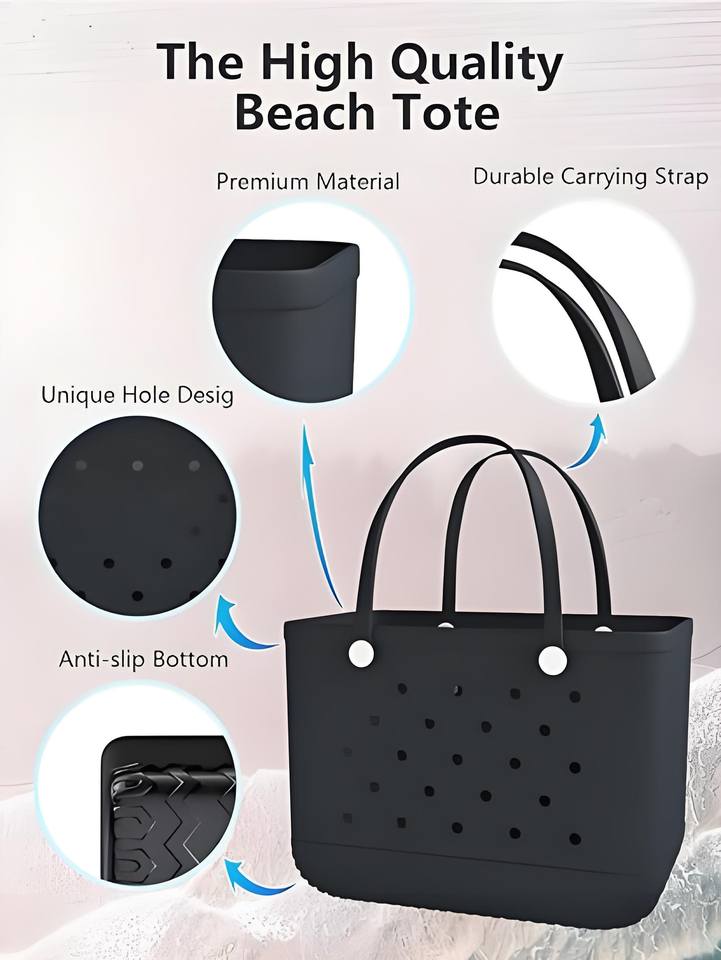 New Eco-Friendly Fashion Button Charm EVA Beach Tote Bag Accessories with Flower Pearl Design