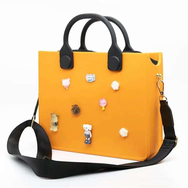 Eco Friendly EVA Beach Tote Bag Wholesale Bulk Cheap Price Waterproof Soft Silicone Handbag for Ladies Seaside Vacation