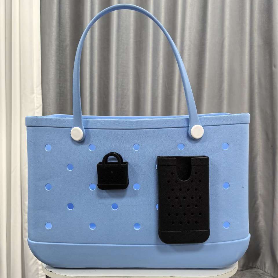 Silicone Beach Bag Topper Tray with Dual Cup Holders and Phone Slot Waterproof Storage Organizer for Tote Bags Custom Logo