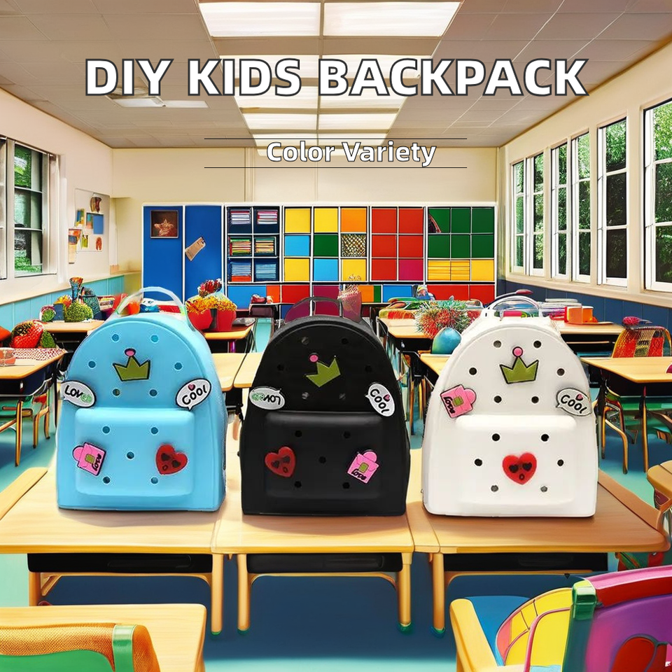Unisex Eco-friendly Small Kids School Bag New Fashion Silicon Rubber Waterproof Handbag with Cartoon Zipper Pattern