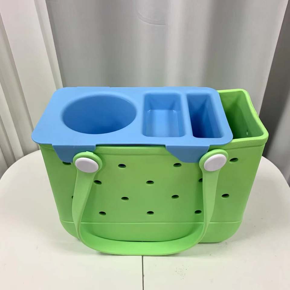 Portable Durable Eco-Friendly EVA Cup Holder Storage Tray for Beach Bags Waterproof Multi-Function Top Box Organizer for Large