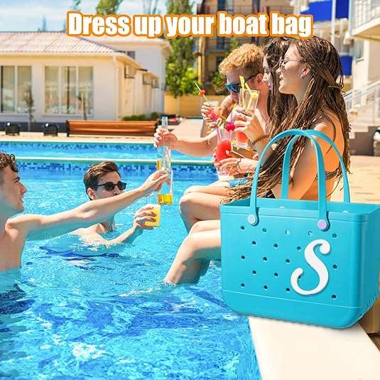 Waterproof PVC Carabiner Keychain with Insert Charm Compatible Accessories for Beach Tote Bags